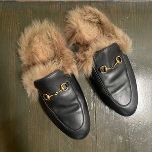 Gucci Princetown fur lined mule